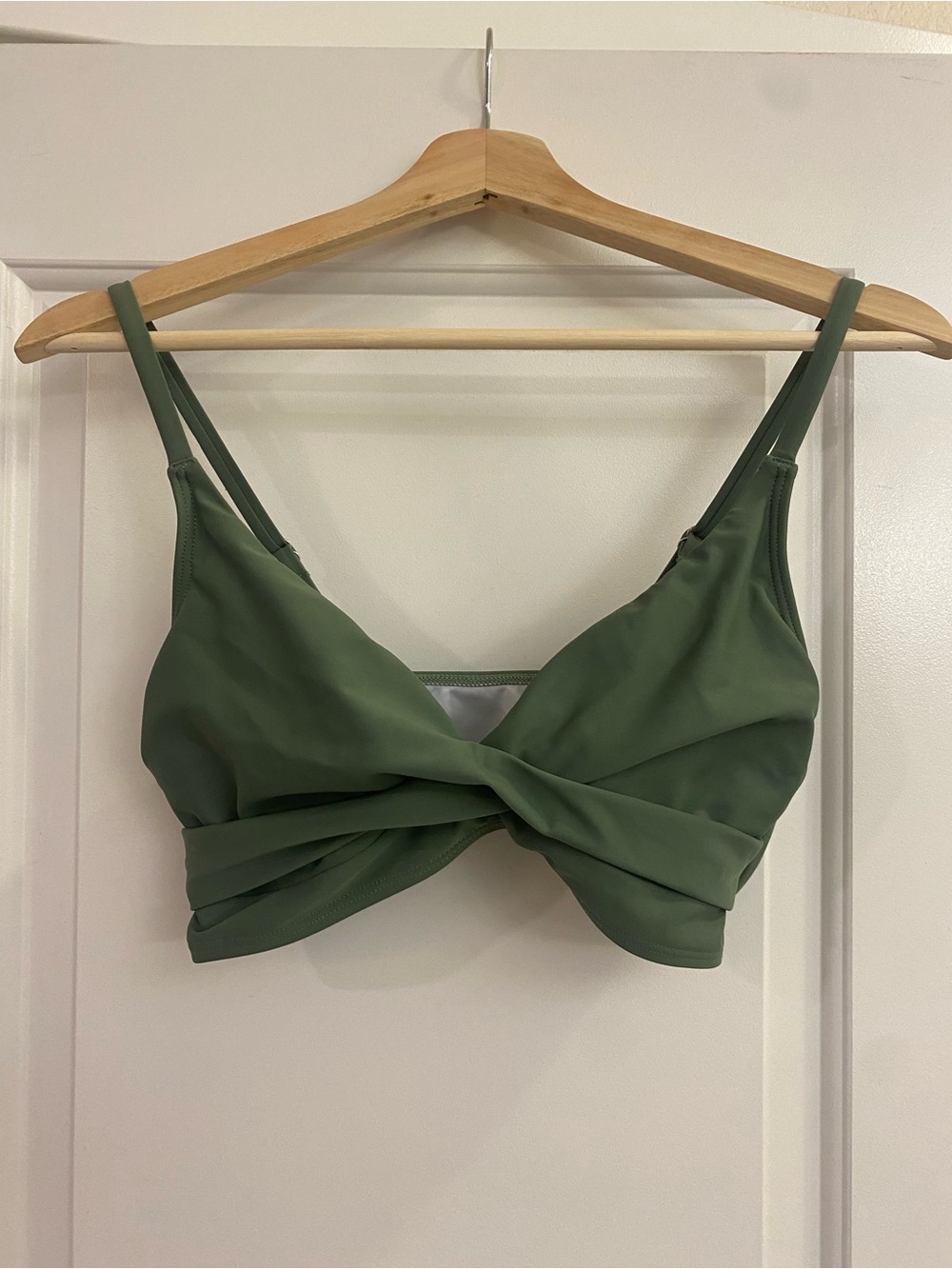 Shade & Shore Olive Twist-Front Camisole Bralette